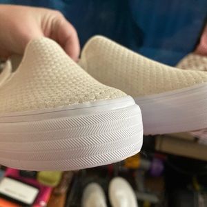 Off White textured, suede Keds Woman Size 9